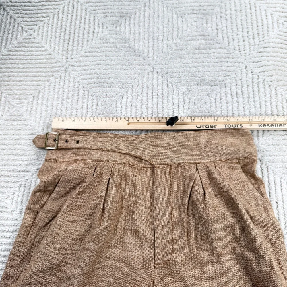 Banana Republic Pants Women 14 Safari Herringbone Linen Old Money Quiet Luxury